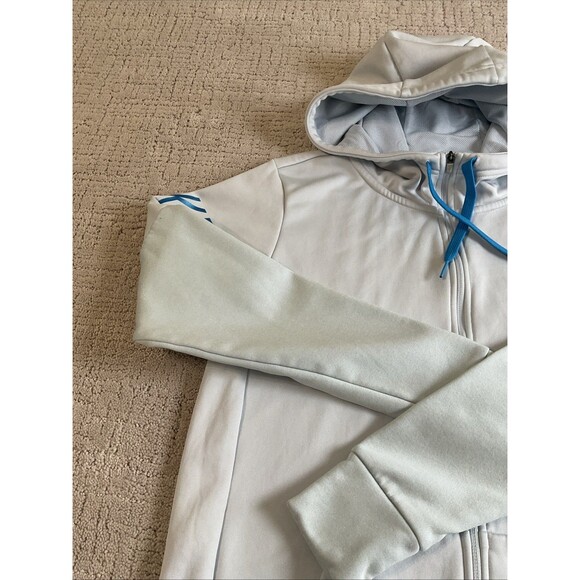 Nike Dri Fit Women’s Light Blue Hoodie Sweatshirt Zip Jacket Size S Platinum - Picture 4 of 11